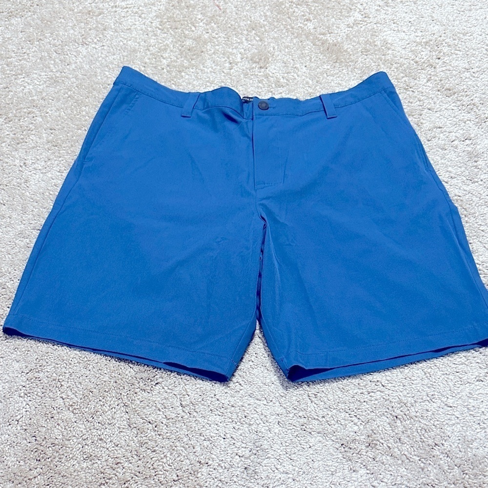 BANANA REPUBLIC Mens Blue Comfort Flat Front Stretch Waist Shorts Size 40